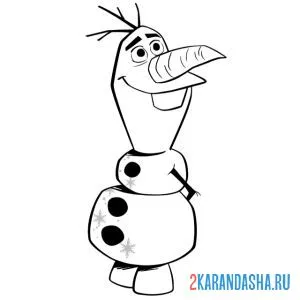 Раскраска олаф скромный снеговик