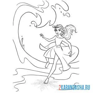 Раскраска эльза замораживает море