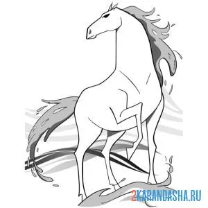 Раскраска конь нокк