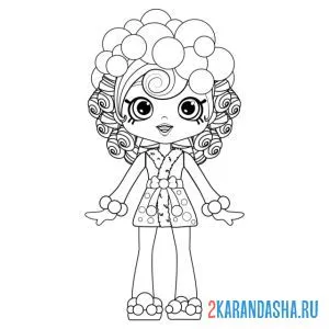 Раскраска шопкинс кукла баблейша