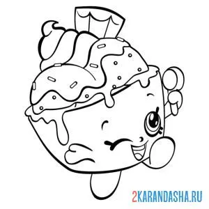 Раскраска шопкинс вкусное мороженое