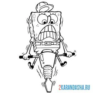 Раскраска спанч боб строитель