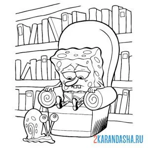 Раскраска губка боб загрустил