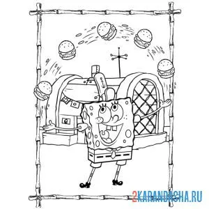 Раскраска спанч боб жанглер