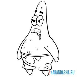Раскраска патрик завис