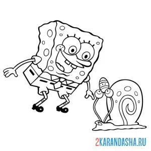 Раскраска гэри и губка боб