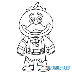 Раскраска синьор помидор фортнайт