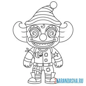 Раскраска клоун фортнайт