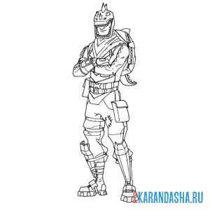 Раскраска фортнайт рекс