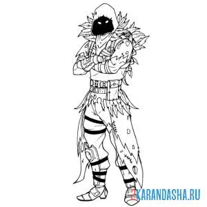 Раскраска фортнайт ворон
