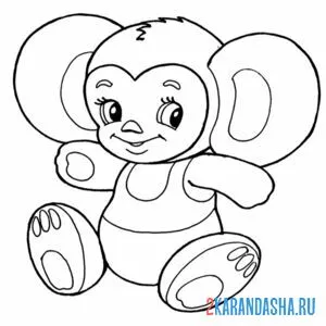 Раскраска чебурашка