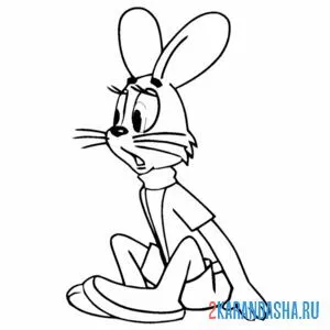 Раскраска испуганный заяц