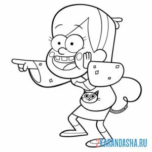 Раскраска мэйбл пайнс смеется