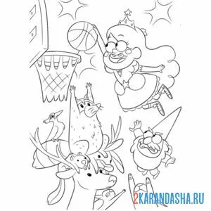 Раскраска принцесса баскетболистка