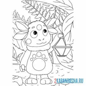 Раскраска в ночи лунтик