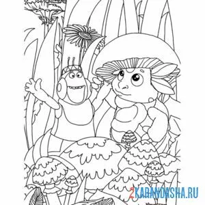 Раскраска с вупсенем лунтик