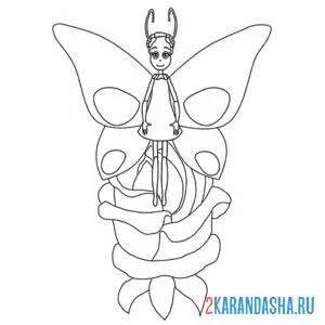 Раскраска элина бабочка