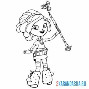 Раскраска снежка с посохом