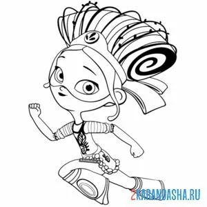 Раскраска маша в костюме