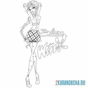Раскраска блум девушка