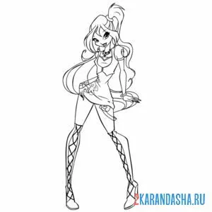 Раскраска блум фея winx