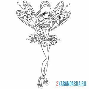 Раскраска муза фея