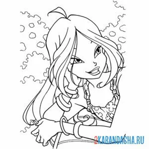 Раскраска флора на пляже