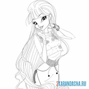 Раскраска муза с прической