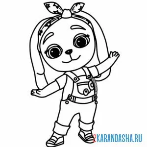 Раскраска викки коричневая собачка