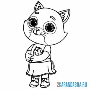 Раскраска буся рыжая кошечка