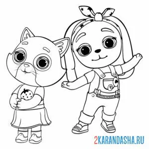 Раскраска буся и викки