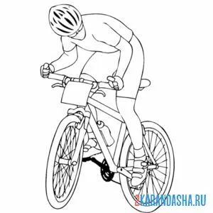Раскраска спортсмен гонка велосипедов