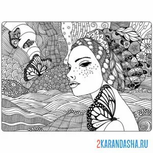 Раскраска антистресс лесная тема