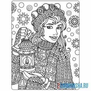 Раскраска снежная тема