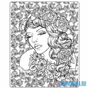 Раскраска розовое поле