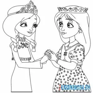 Раскраска елена и соня