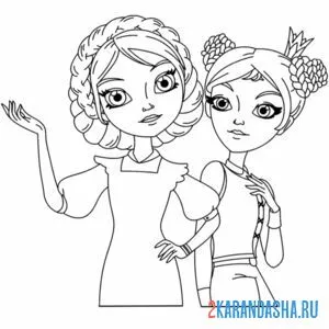 Раскраска царевна василиса и царевна несмеяна