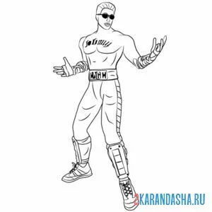 Раскраска джонни кейдж