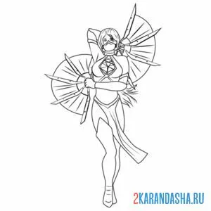 Раскраска китана мортал комбат