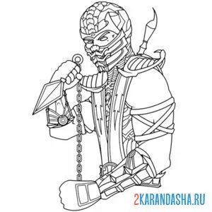 Раскраска мортал комбат скорпион