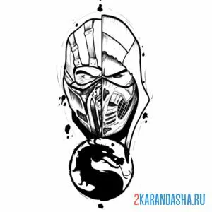 Раскраска скорпион и саб-зиро