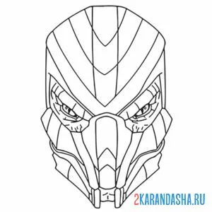 Раскраска ящер маска