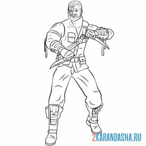 Раскраска кано мортал комбат
