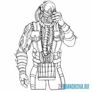 Раскраска мортал комбат кабал маска