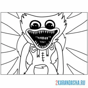 Раскраска поппи плейтайм хагги вагги большой рот