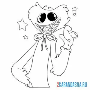 Раскраска поппи плейтайм звездный хагги вагги