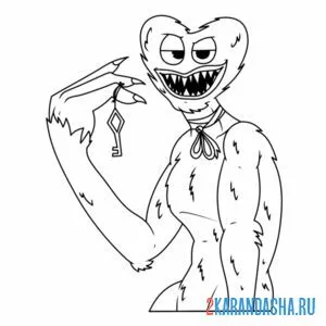 Раскраска поппи плейтайм с ключом