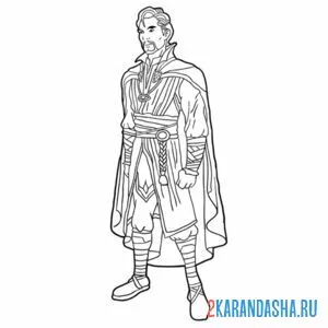 Раскраска доктор стрэндж мстители герой