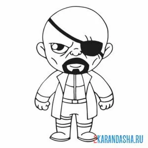 Раскраска ник фьюри