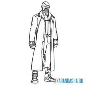 Раскраска ник фьюри в полный рост